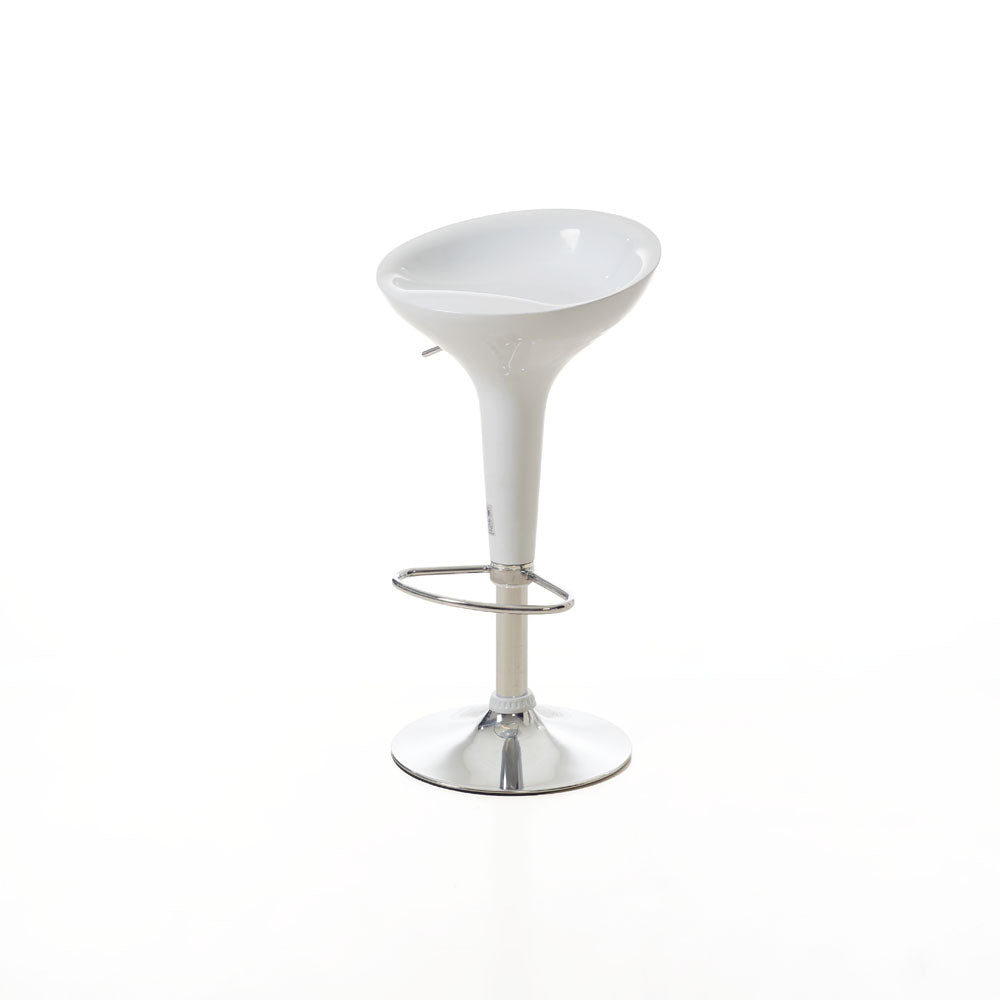Pouf bar stool, white
