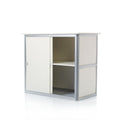 Counter with sliding doors, white