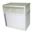 Counter with glass top, white
